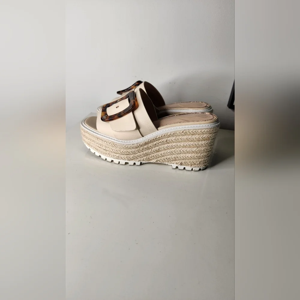 Women's Sam Edelman Cream Espadrille Platform Sandals - Picture 2 of 8